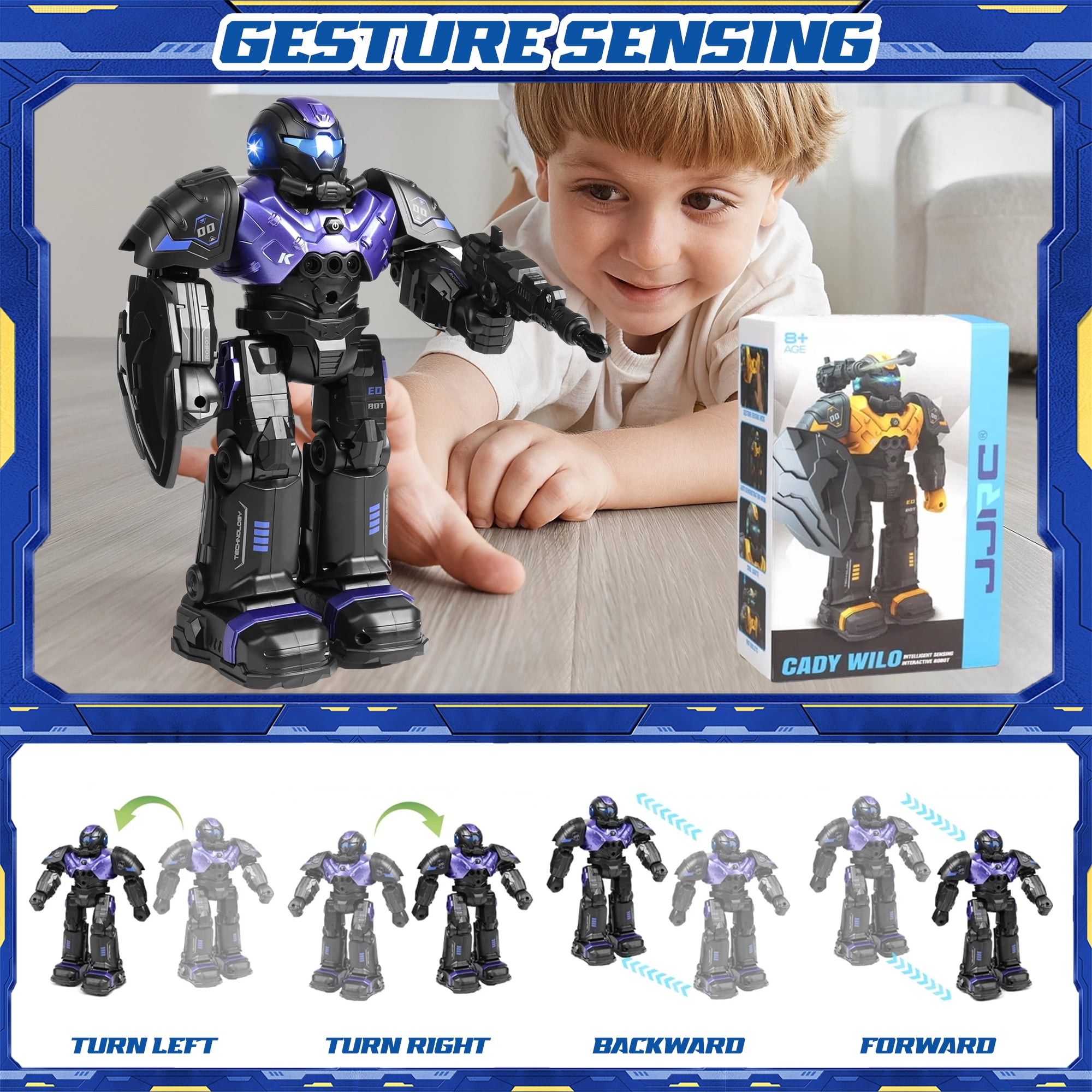 JUGAAD LIFE RC Robot Toys for Kids, Smart Remote Control Robot with Talking, Singing, Dancing, Programmable Interactive Gesture Sensing, Gifts for Boys Girls Age 3 4 5 6 7 8-12 Years Old (Purple)