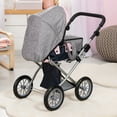 thumbnail image 2 of Bayer Design Grey/Pink Doll Pram City Star W/ Handbag, Convertible to a Pushchair, Adjustable Handle, Foldable, Integrated Basket, Ages 3+, 2 of 7