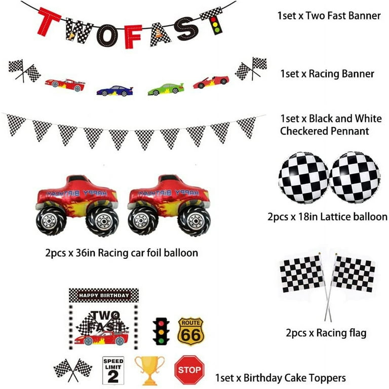 48-pcs-2nd-birthday-party-decor-monster-truck-balloons-racing-car-theme-banner-flags-cake-toppers-walmart-com for Free Printable Monster Truck Birthday Banner 48 Pcs 2nd Birthday Party Decor, Monster Truck Balloons, Racing Car Theme, Banner, Flags, Cake Toppers - Walmart.com for Free Printable Monster Truck Birthday Banner