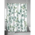 thumbnail image 5 of Fsddascl Teal Blue Leaves Shower Curtain Set - 48" x 72" Washable Bathtub Curtain with 12 Hooks, Summer Botanical Watercolor Waterproof Fabric Stall Shower Curtains for Bathroom/Bathtub Décor, 5 of 6