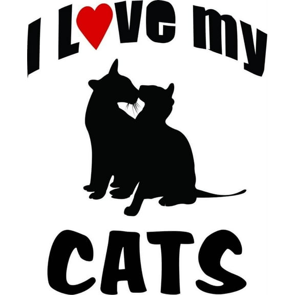 Girls I Love my Cats Cute Pets Wall Decal Decoration Adorable I Love my Cats Sign for Cat Lovers Lasts Years and Easily Removable - Size: 10 In(W) x 10 In(H)