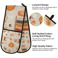 thumbnail image 2 of Yayeee Double Oven Mitt Kitchen Heat Resistant Baking 35" x7" Quilted Glove, Beige Fall Acorns Pattern, 2 of 6