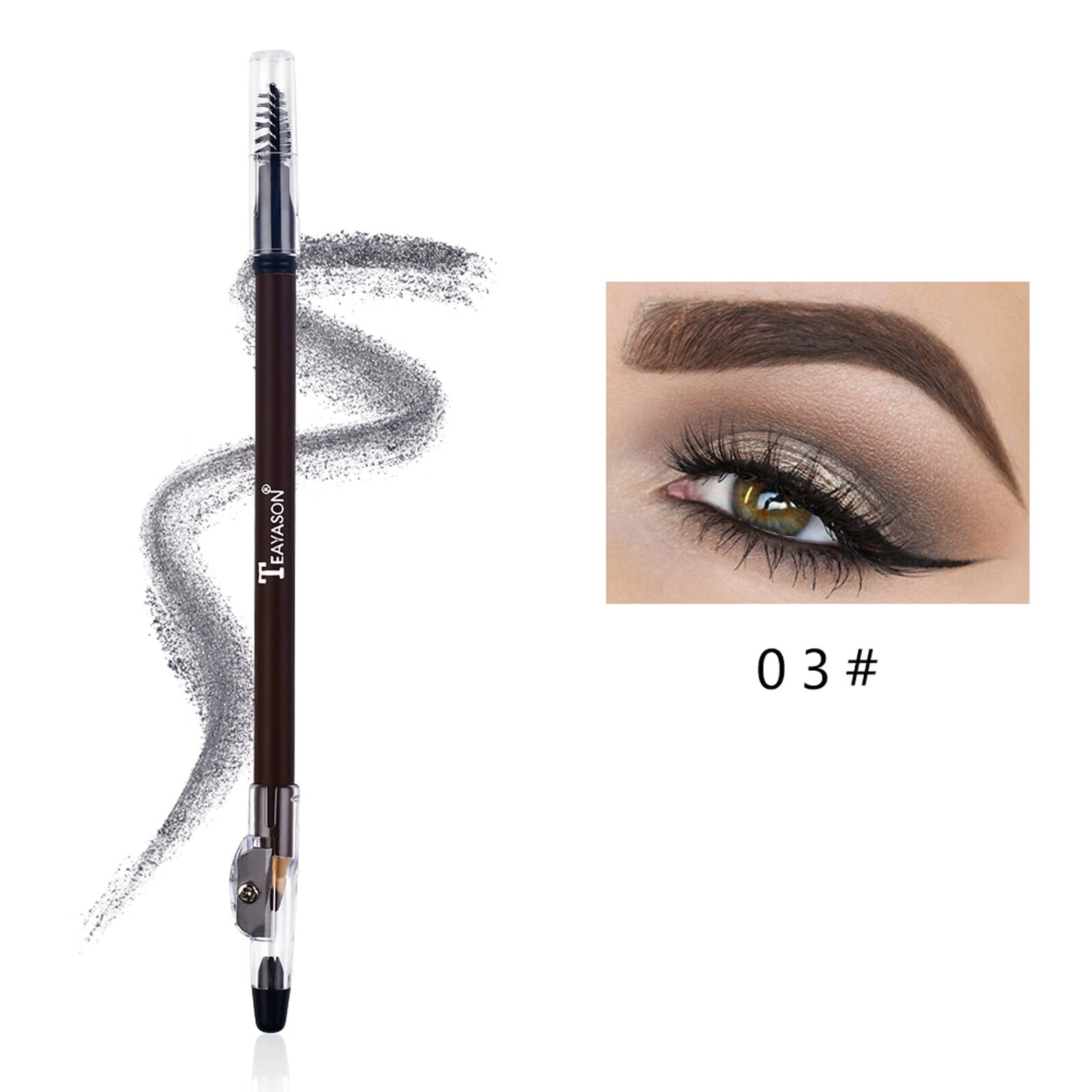 〖Roliyen〗Pro Beauty Tools Eyebrow Pencil Wooden Eyebrow Pencil Makeup Pen DoubleHeaded Eyebrow