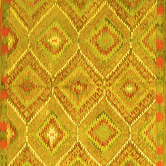 Ahgly Company Indoor Square Southwestern Yellow Country Area Rugs, 8' Square