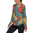 thumbnail image 2 of FORMRS Womens Long Sleeve Shirts UPF 50+ Sun Protection Quick Dry Fishing Hiking Tops, Size S-2XL, Blooming Flowers, 2 of 8