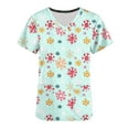 thumbnail image 5 of Xfvqtps Christmas Scrub Tops for Women Soft V-Neck Scrubs Comfortable Nursing Uniforms Christmas Printed Short Sleeve Top Protective Clothing Working Uniforms with Pockets Green, 5 of 5