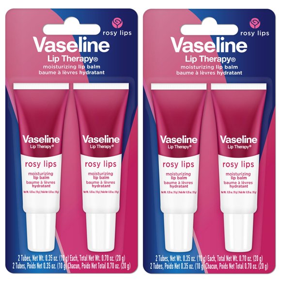 Bálsamo labial Vaseline Lip Therapy Rosy Lips Hidratante, paquete doble