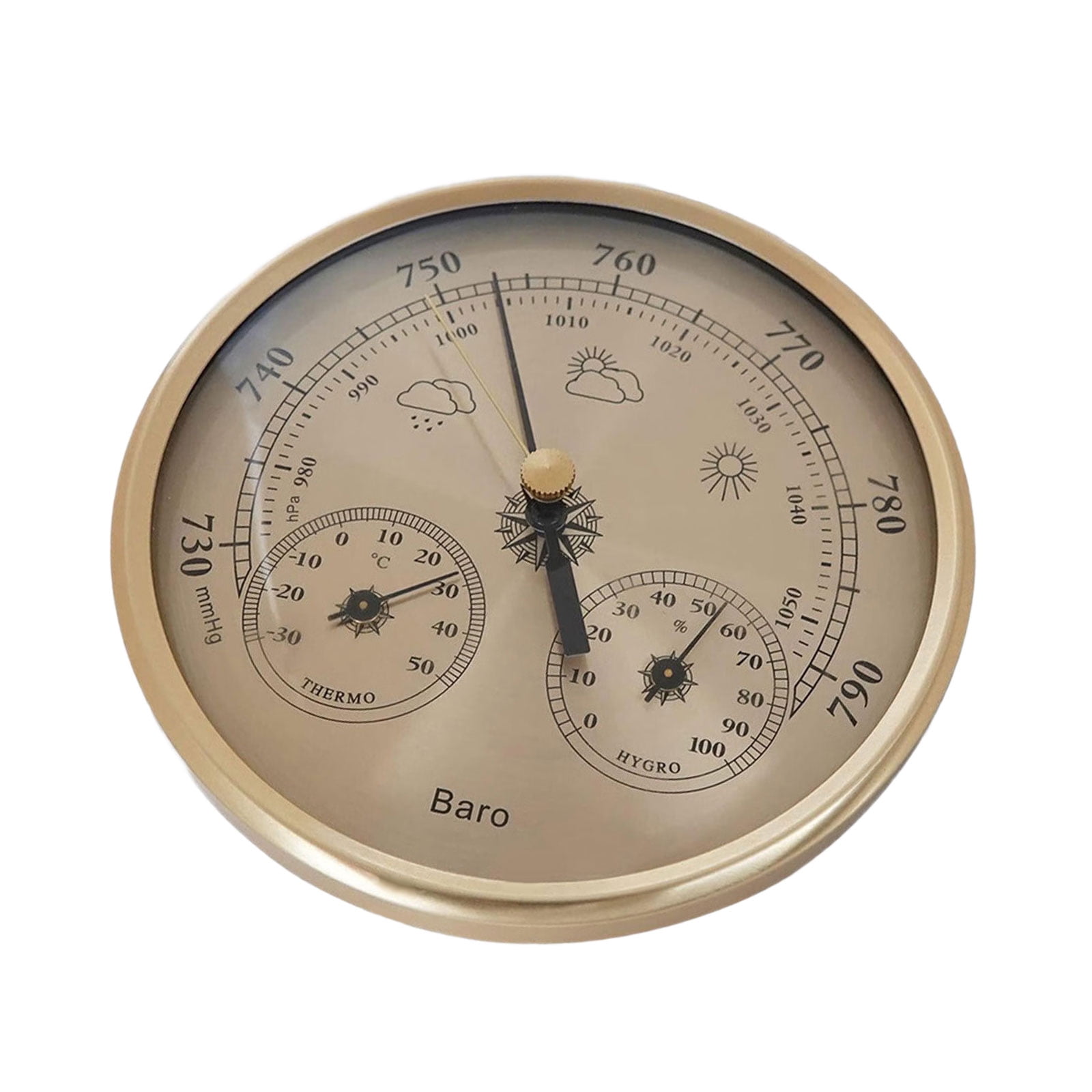 Large Multifunction Weather Instrument for Anglers Stainless Steel Construction Barometers Thermometers Hygrometer