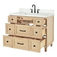 thumbnail image 4 of Ariel Monroe 42 Inch Single Rectangular Sink Bathroom Vanity With Carrara White Quartz Countertop 1.5 inch Edge In Oak, 4 of 7