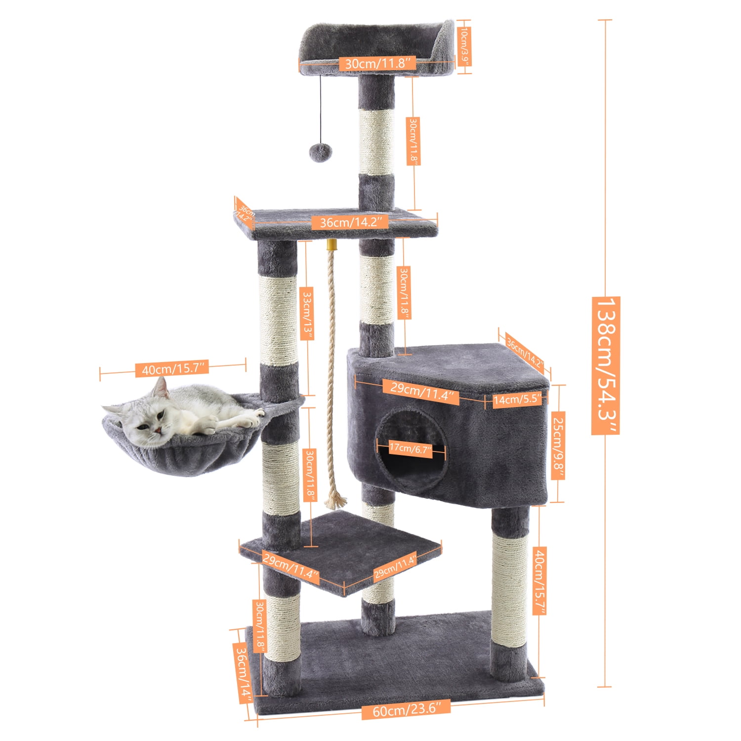 Pefilos Gothic Cat Tree with Adjustable Height 86"-120", Floor to Ceiling Cat Tower with Cat Condo, Hammock, Scratching Posts for Indoor Cats, Black Pefilos Gothic Cat Tree with Adjustable Height 86"-120", Floor to Ceiling Cat Tower with Cat Condo, Hammock, Scratching Posts for Indoor Cats, Black