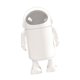 thumbnail image 2 of Papelera con forma de astronauta, con tapa deslizante, resistente y bonita Blanco, 2 of 8