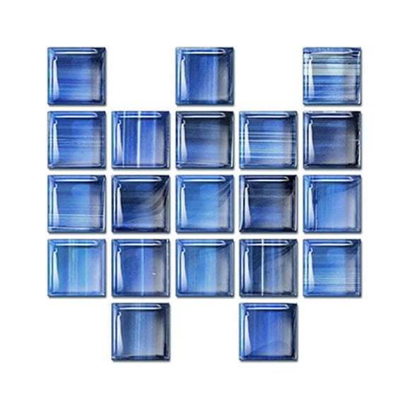 Cateissary 10 piezas mosaico adhesivo para pared calcomanía decoración habitación adorno 3D azulejo pegatina escena diseño ornamento azulejos Decoración del hogar Azul 10*10*20 piezas