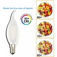 thumbnail image 3 of E14 LED Bulbs Pack of 5 E14 LED Bulbs, Frosted Flame Filament, Small Edison Screw Bulb SES C35, 4W (40W Equivalent), Warm White 2700K [Efficiency Class A+] E14 LED Bulbs, 3 of 5