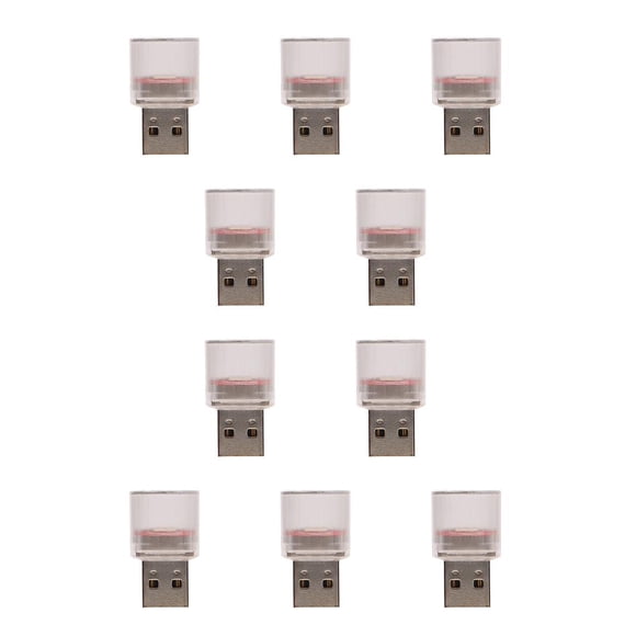 Injueey Luz LED USB para coche, lámpara de ambiente Interior, ambiente, sala de estar, iluminación de fiesta de plástico para interiores, luz azul cielo 10piezas