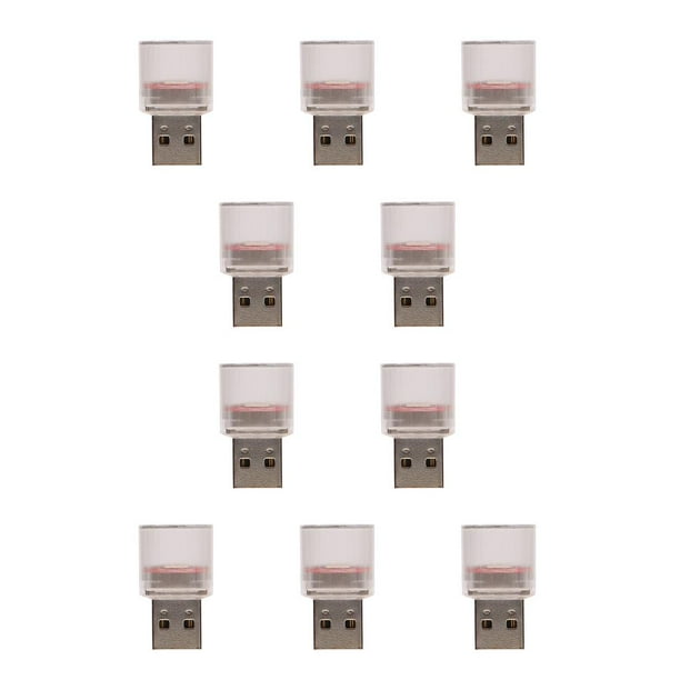 Injueey Luz LED USB para coche, lámpara de ambiente Interior, ambiente, sala de estar, iluminación de fiesta de plástico para interiores, luz azul cielo 10piezas