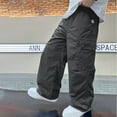 thumbnail image 5 of Toddlers Boys Casual Cargo Pants Solid Color Loose Fit Sweatpants Trousers For Sports Trendy Summer Spring Fall Activewear, 5 of 9