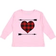 thumbnail image 3 of Inktastic Buffalo Plaid Valentines Day Heart Boys or Girls Long Sleeve Toddler T-Shirt, 3 of 5
