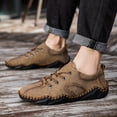 thumbnail image 2 of Men's Casual Handmade Leather Shoes Comfortable Lightweight Outdoor Walking Sneakers for Travel, Daily Wear, and Leisure Activities, 2 of 9