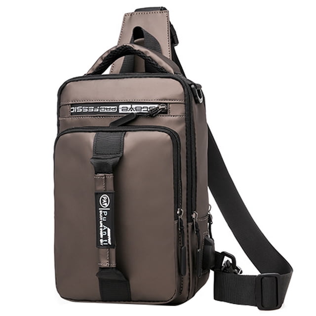Mochila con Puerto de Carga Usb Mochilas para Adultos Bolso Multifuncional de Cuerpo Cruzado, Bolso de Hombro Y Pecho, con Puerto de Carga Usb