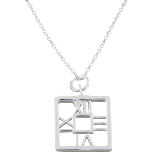 WHAMVOX Stainless Steel Square Pendant Necklace for Women Durable Silver Decorative Jewelry 1 Piece