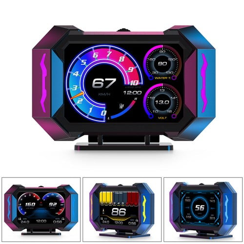 OBD2 Gauge Car HUD Head Up Display Multifunctional Digital Gauge Speedometer GPS