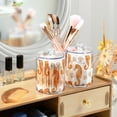 thumbnail image 3 of Yayeee 2 Pack Qtip Holder Bathroom Cotton Swab Canister with Lid Clear Dispenser Set, Orange Seahorse, 3 of 6