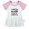 thumbnail image 2 of iDzn I like Big Bows and I Cannot Lie Funny Dresses For Baby, Newborn Babies Skirts, Infant Princess Dress, 0-24M Kids Graphic Clothes (Pink Raglan Dresses, 18-24 Months), 2 of 5