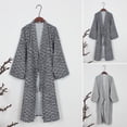 thumbnail image 5 of Men's Kimono Yukata Cotton Soft Japanese Loose Fit Robe Gown Nightwear Bathrobe, 5 of 5