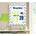 thumbnail image 4 of Personalized Canvas Birth Announcement Nursery Decor Gift, Elephant Design, Custom Name, Date, Weight & Length, Unique Boys & Girls Baby Shower Wall Art Presents, Color Gray # 12, Size - 20X24, 4 of 5