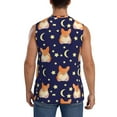 thumbnail image 4 of Balery Corgi Lying With Moons And Stars Men's Sleeveless Muscle Shirts Workout Tank Top, Moisture Wicking, Odor Protection-Medium, 4 of 8