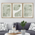 thumbnail image 2 of IDEA4WALL Framed Canvas Print Wall Art Set of 3 Retro Abstract Jungle Green Pastel Plants Wall Decor Nordic Nature Wilderness Botanical Prints Minimal Bohemian Artwork - Natural 16"x24"x3, 2 of 5