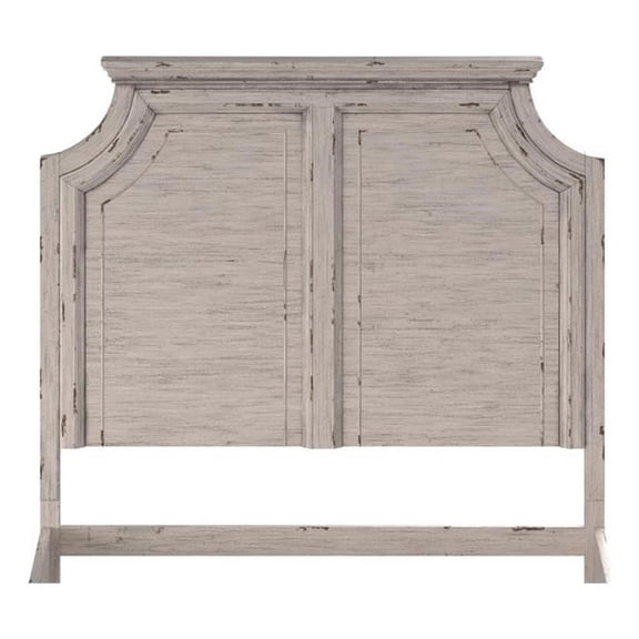 Bowery Hill Modern Farmhouse Antique White Wood King Panel Headboard