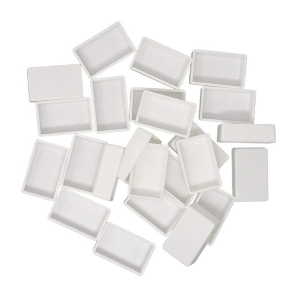 30 cajas vacías para pinturas de acuarela, paletas y recipientes para acuarela Blanco