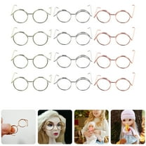 LULULION Back to School Doll Glasses Silver DIY Accessory Mini Sunglasses 12Pack