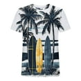 thumbnail image 5 of snilers Big and Tall T Shirts for Men Stretchy Crew Neck Casual Tops Summer Beach Hawaii Palm Graphic Print Athletic Muscle Tees Pullover, 5 of 5
