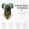 thumbnail image 5 of Picia Forest Meditating Gorilla Womens One Piece Swimsuits Modest Tummy Control Bathing Suits Lace Up Slimming Swim Suit-X-Large, 5 of 9