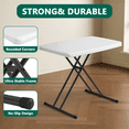 thumbnail image 3 of HOUSNIFLEX Adjustable Height Folding TV Tray Table, Tool-Free Snap-On Setup, Portable Folding Table for Living Room, Camping & Small Spaces, White, 3 of 9