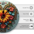 thumbnail image 3 of Heart Floral Butterflies Wall Clock 10 Inch Silent Non Ticking Round Wooden Clock Decoration for Living Room Kitchen Bedroom Bathroom Office Classroom, 3 of 9