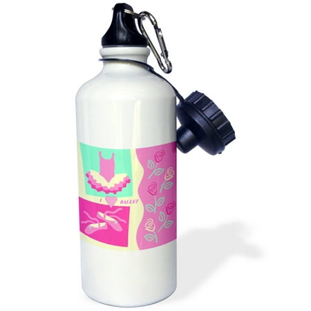 

3dRose I Love Ballet Sports Water Bottle 21oz