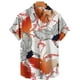 thumbnail image 2 of Camisas Hawaianas Para Hombre Casual Hombres Solapa Estampado Manga Corta Puños Botón Puerto Estilo Floral Camisa Sand Beach Hawaiianss Summer Top (Watermelon Red, 4XL), 2 of 3