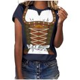thumbnail image 1 of Pompotops Blouse Décontractée Mode Femme Imprimé Oktoberfest Col Rond T-Shirt Blouse Imprimée Tee Liquidation, 1 of 4