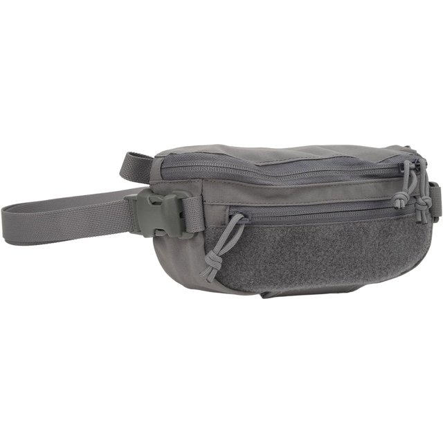 HUGFEGWE Multi Functional Waist Pack, Wearproof Waist Pack Stain Resistant Hook and Loop Straps Double Open Zipper for Training (Grey) CJB91-49871