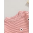thumbnail image 5 of Arvbitana Infant Baby Girls Knit Romper Long Sleeve Flower Embroidery Sweater Newborn Bodysuits 0M 3M 6M 9M 12M 24M Fall Winter Warm Clothes, 5 of 7