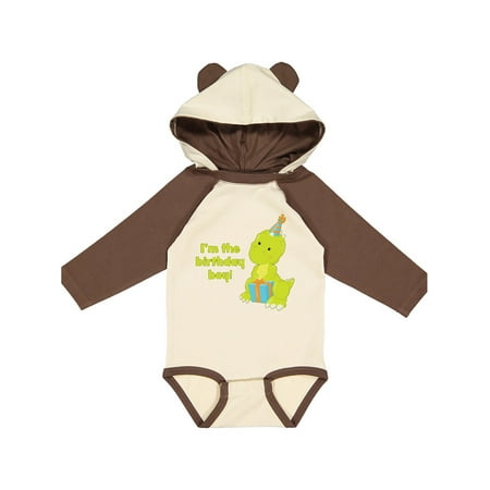 

Inktastic I m The Birthday Boy T-rex dinosaur party Gift Baby Boy Long Sleeve Bodysuit