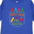thumbnail image 4 of Inktastic 1st Day of Preschool Crayons and Apple Back to School Boys or Girls Long Sleeve Toddler T-Shirt, 4 of 5