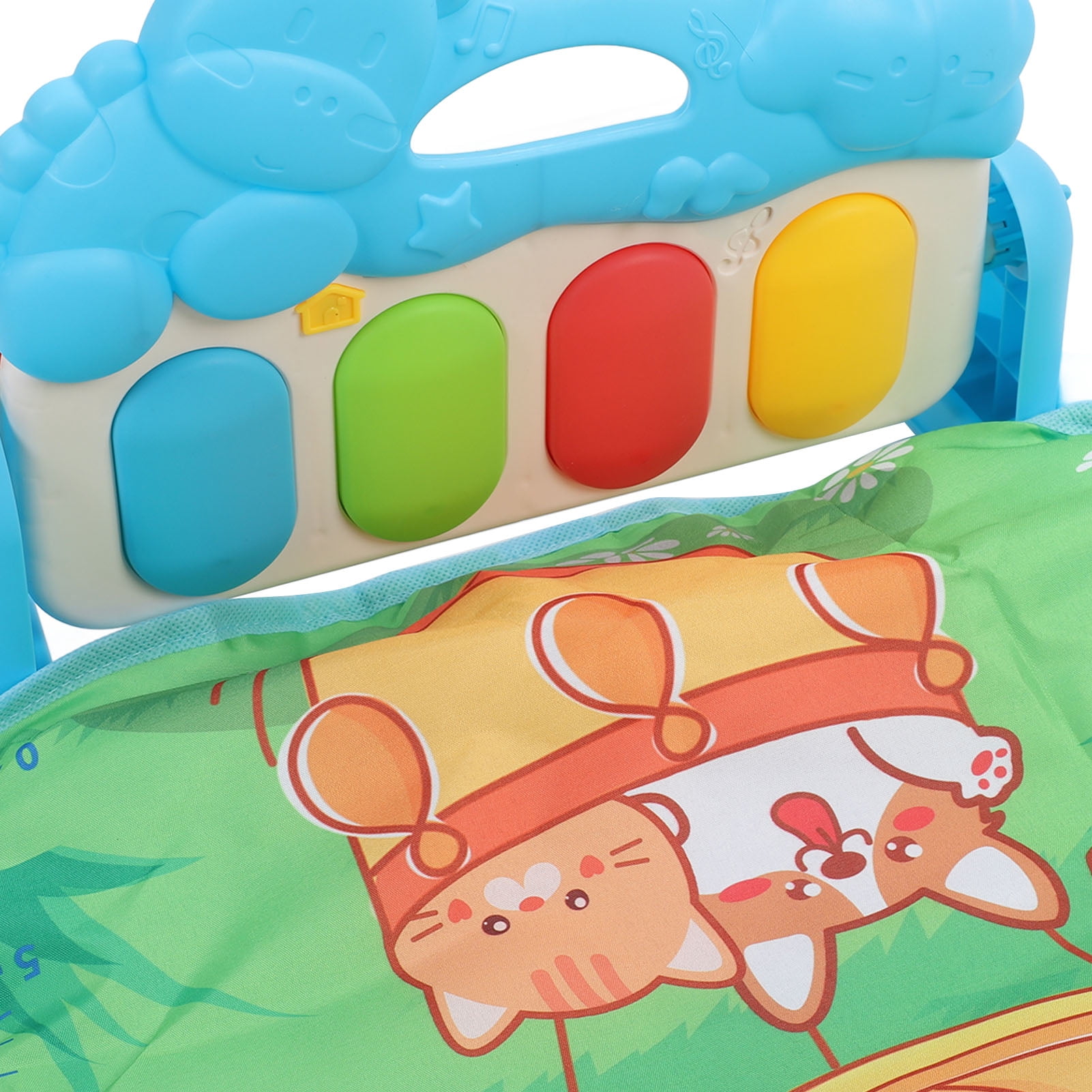 YAHHU Baby Playmat Play Piano Gym Musical Learning Toy Tummy Time Play Mat for Newborn Aged 0 To 36 Months, Multicolor Interactive Activity Center with Sounds and Attachable Toys