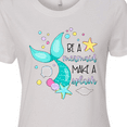 thumbnail image 4 of Inktastic Be a Mermaid Make a Splash Blue Mermaid Tail Women's T-Shirt, 4 of 5