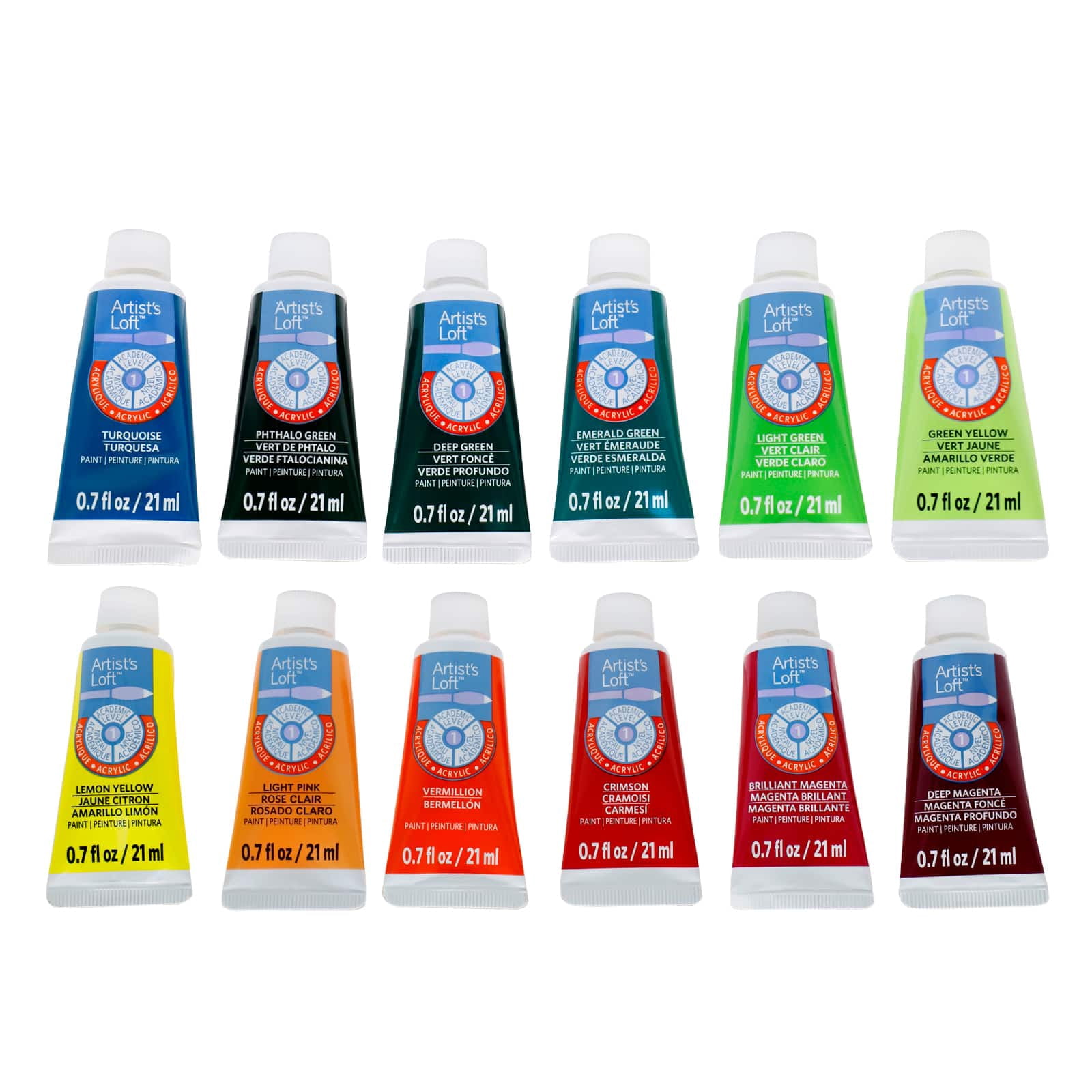 48 Assorted Acrylic Paint Tube Set by Artist's Loft - Academic Level Paint For Drawing - Painting - Art & Crafts Supplies - 1 Pack