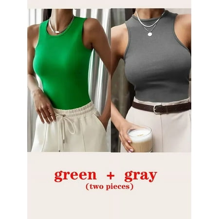 Womens Corset Summer 100% Cotton Crop Top Y2k Knitted Camis O Neck Knit Camisole Sleeveless Vest Solid Slim Tank Tops Women