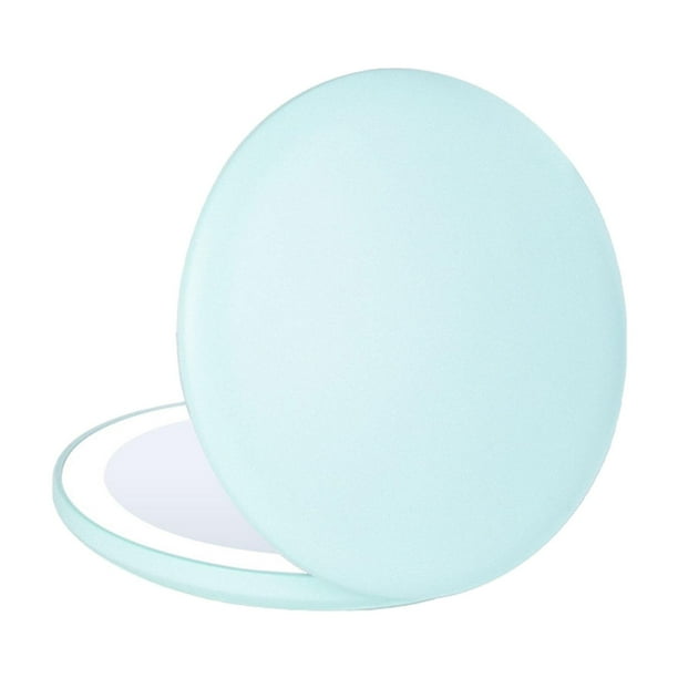 Espejo de viaje iluminado Espejo de bolsillo redondo para el bolsillo del bolso Día de San Valentín Verde Yuyangstore Estuche para brochas de maquillaje